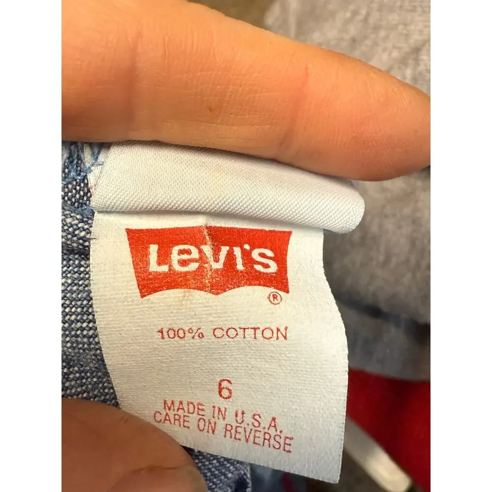 Girl's Vintage Little‎ Levi's Denim Sleeveless Dress Romper 100% Cotton Size 6